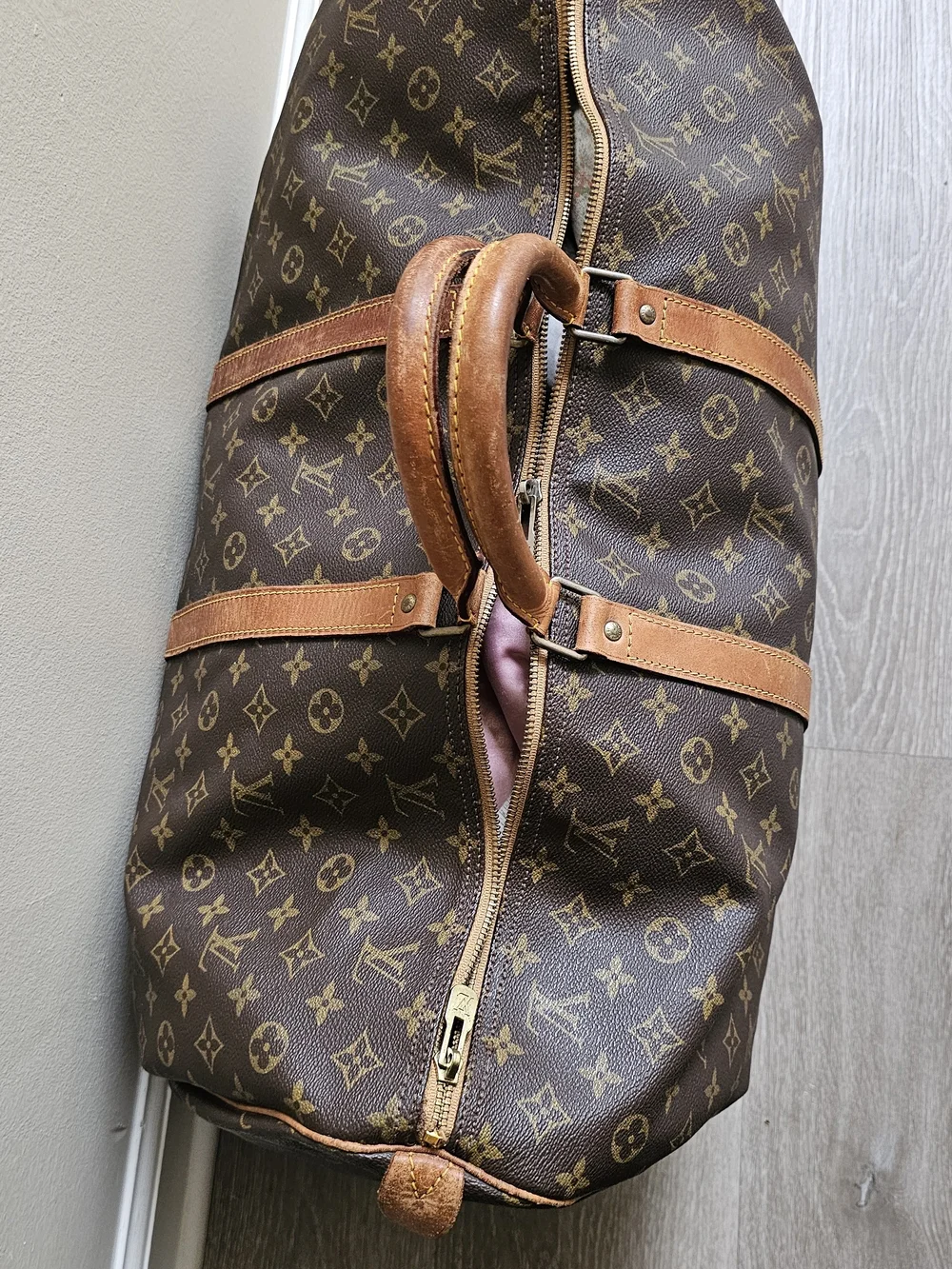 Louis Vuitton 55  Brown Monogram Keepall Travel Bag